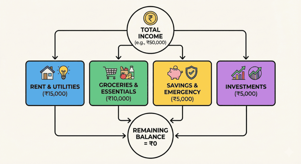 Zero Based Budgeting example Indian salary chart
