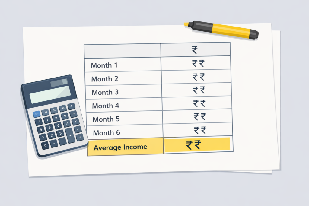 Average income method calculation for irregular income budgeting with monthly income example