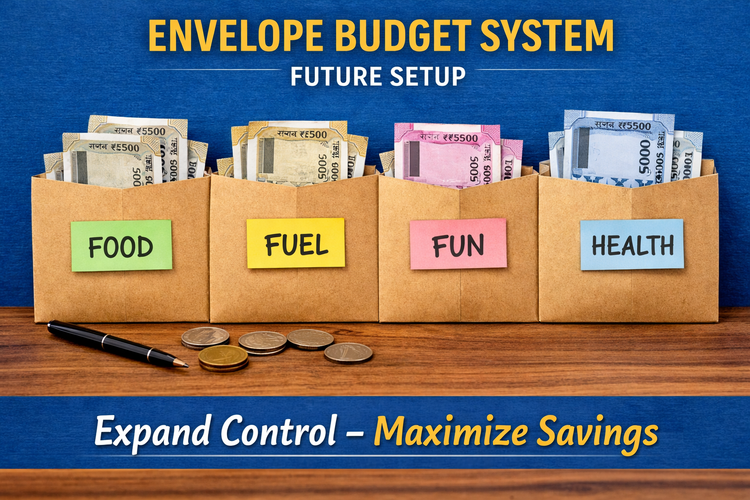 Envelope Budget System advanced setup with multiple cash envelopes for better spending control and savings in India