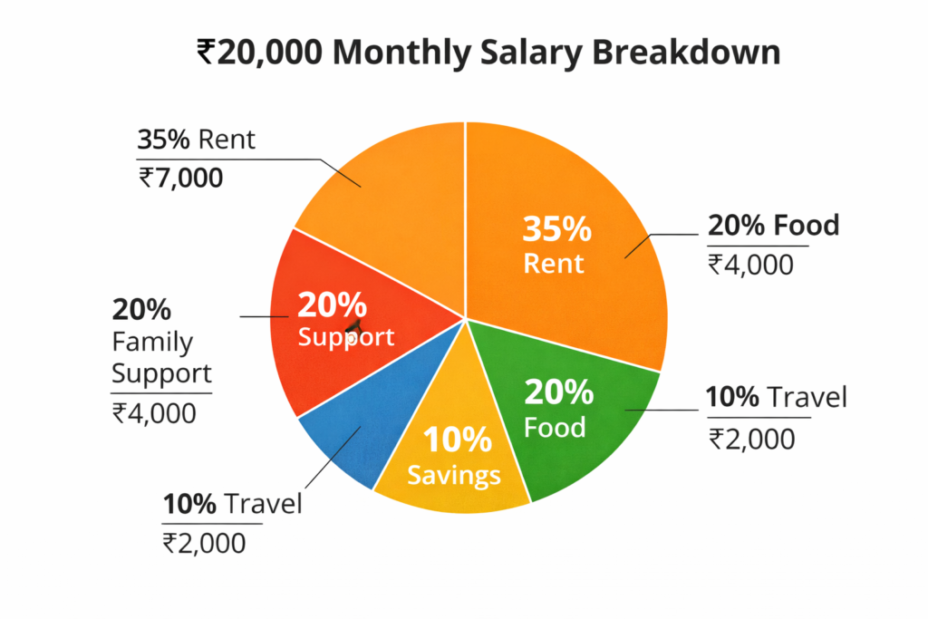 ₹20,000 salary budget breakdown chart