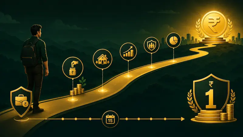 1 lakh salary crorepati timeline 15 year SIP investment wealth building india