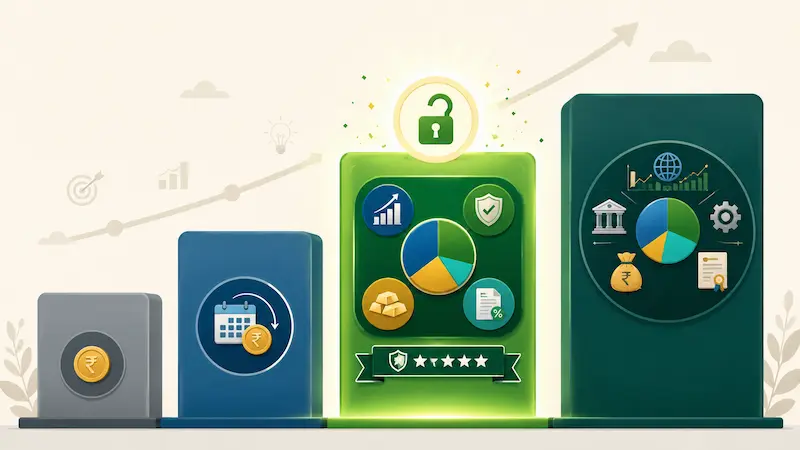 5000 rupees real diversified portfolio india equity debt gold tax saving allocation
