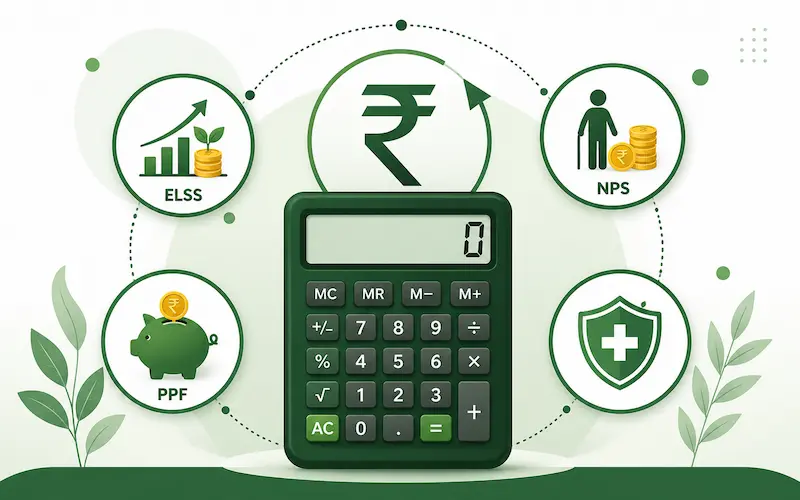 50000 salary zero tax strategy old tax regime 80c elss ppf nps