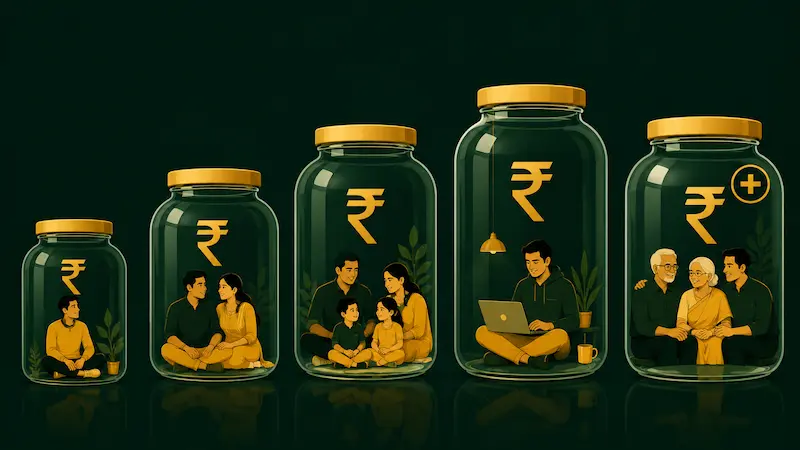 emergency fund kitna hona chahiye India - life stage ke hisaab se alag alag amount