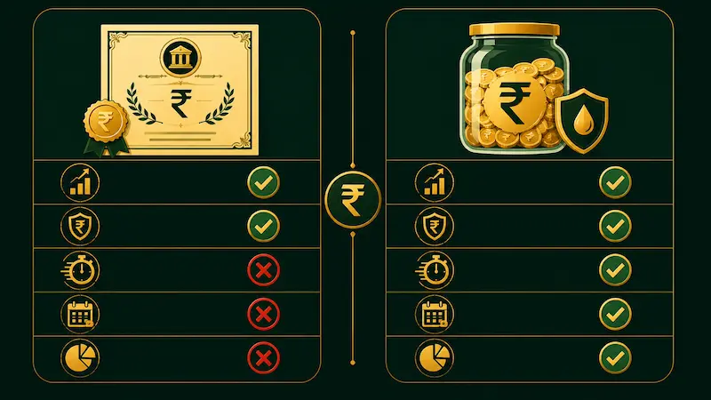 emergency fund vs liquid fund India - purpose vs vehicle Hindi