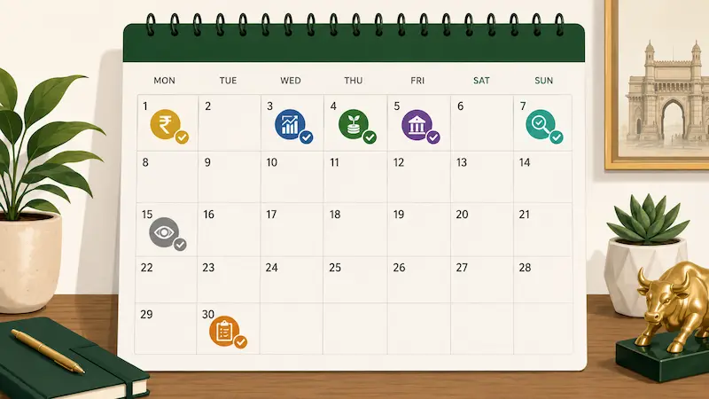 monthly investment calendar india salary date sip ppf auto debit routine
