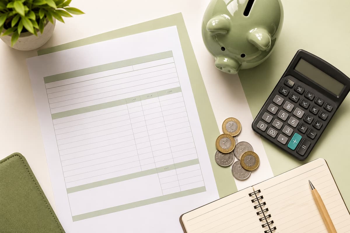 Monthly saving tips for salaried employees — salary slip and piggy bank on a desk