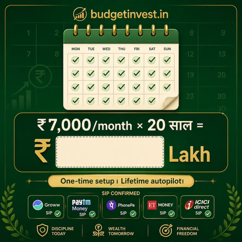 monthly sip 7000 rupees 20 saal india kavya budgetinvest wealth creation