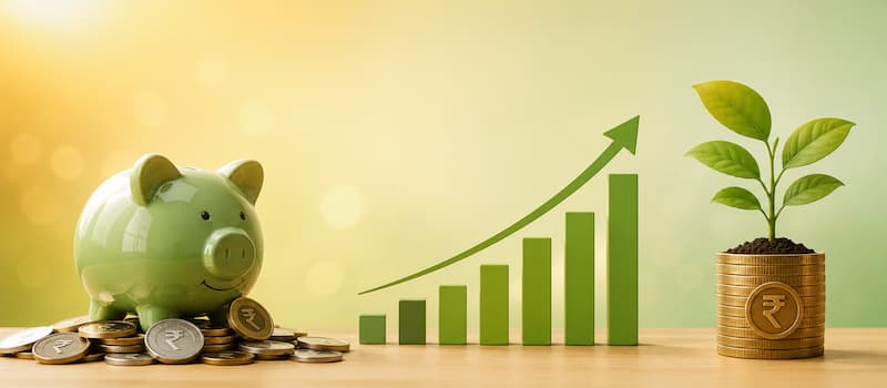 Start saving today — salaried employee motivation with growing money chart