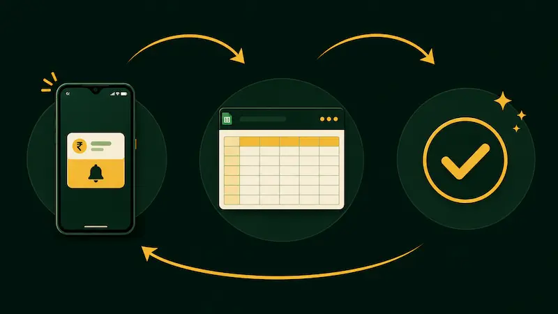 UPI notification ke baad expense tracker mein entry karo - 30 second daily habit