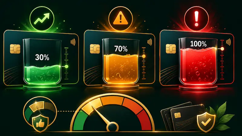 credit card utilization ratio - score impact 30 percent rule hindi