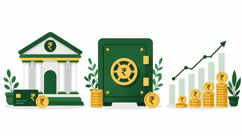 FD vs SIP vs Savings Account comparison India Hindi guide