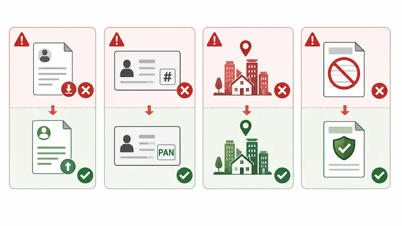 HRA exemption mistakes India Form 12BB landlord PAN