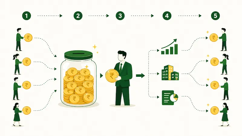 mutual fund pool analogy India investors fund manager