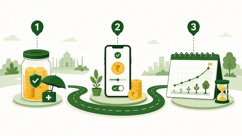 mutual fund start today India Groww Kuvera SIP steps