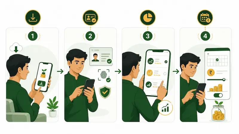 SIP kaise kare step by step India Groww mobile app