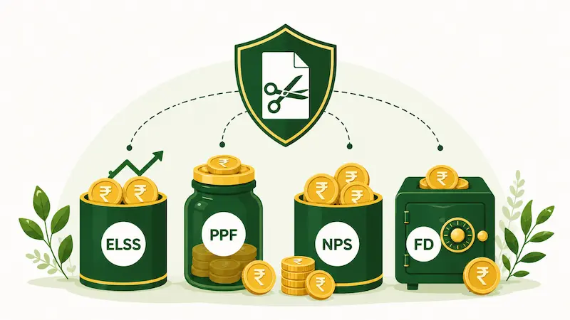 Section 80C tax saving options India - ELSS PPF NPS comparison guide