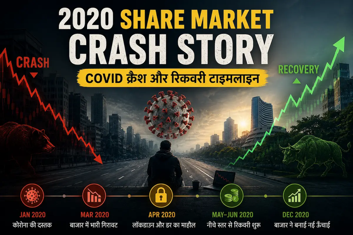 2020 Share Market Crash in Hindi - COVID-19 के दौरान भारतीय शेयर बाजार में आई ऐतिहासिक गिरावट और रिकवरी