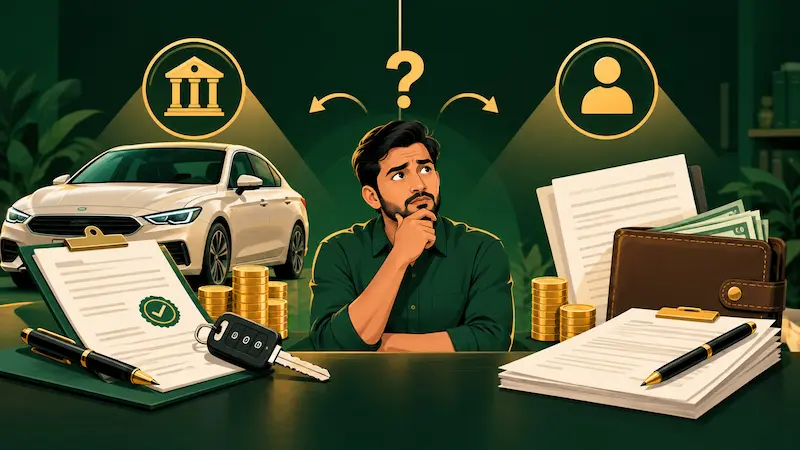 Car loan vs personal loan EMI difference समझाता illustration