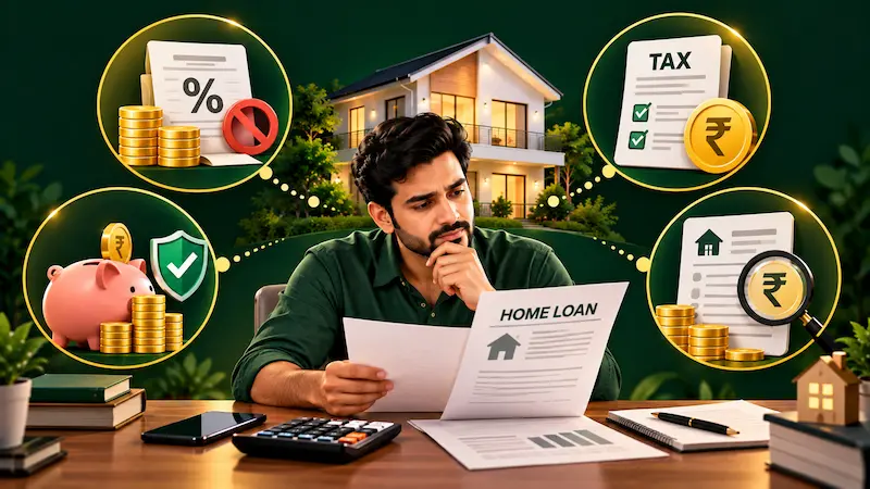 Home Loan Prepayment Ke Fayde — Real Rupee Example Se Home Loan Prepayment Ke Fayde se pehle tax benefits aur prepayment charges check karna