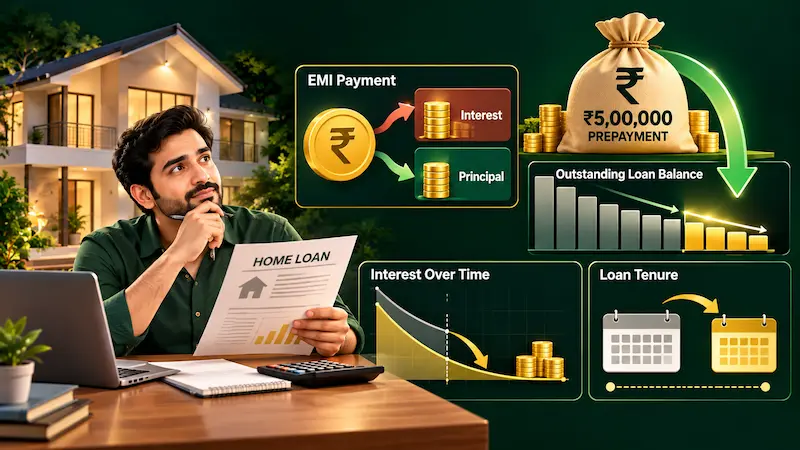 Home Loan Prepayment Ke Fayde — Real Rupee Example Se Home Loan Prepayment Ke Fayde mein principal kam hone se interest savings