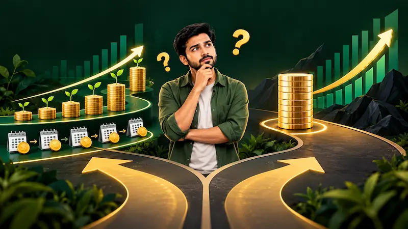 Lumpsum vs SIP Kya Behtar Hai comparison illustration